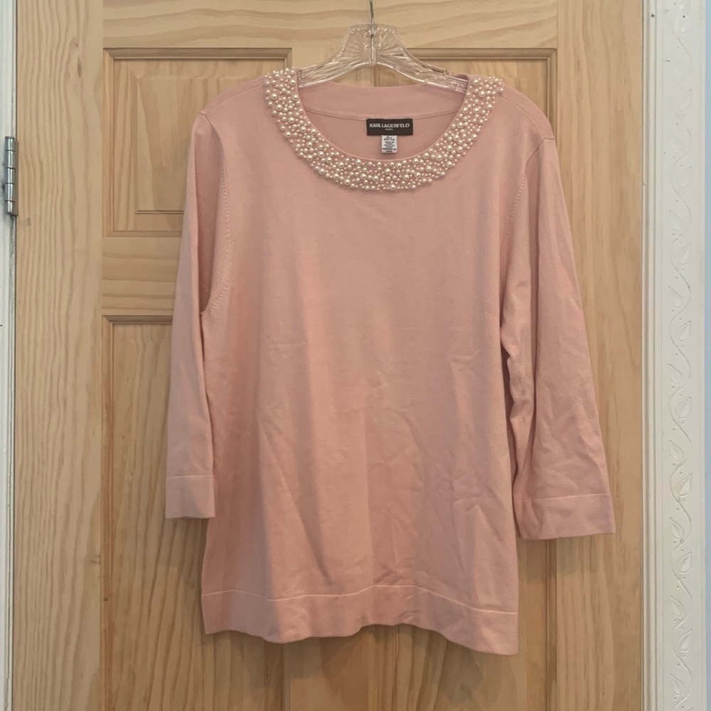 Karl Lagerfeld pink sweater XL NWOT